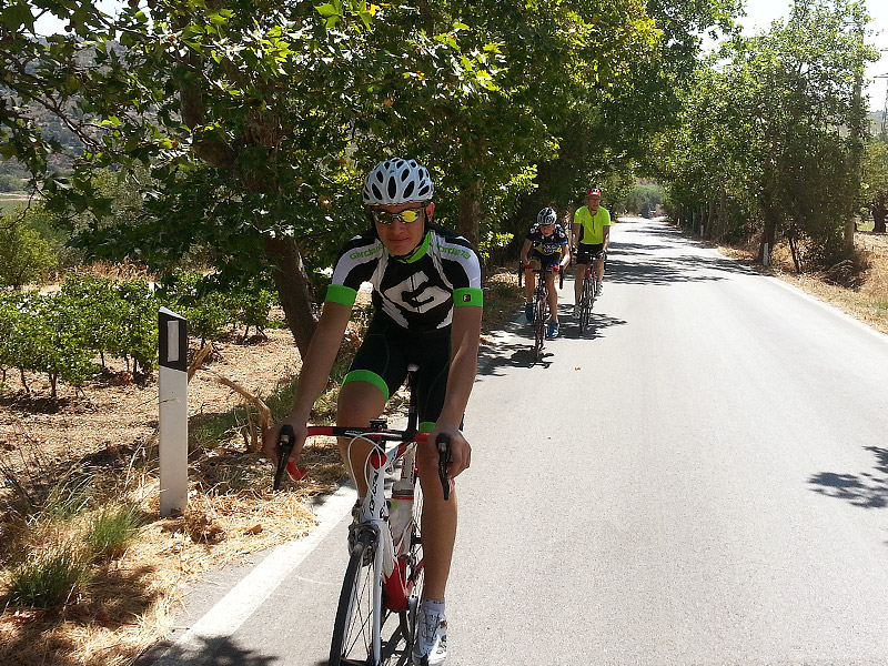 Aronne, Dominic and Eddie on the Segesta climb